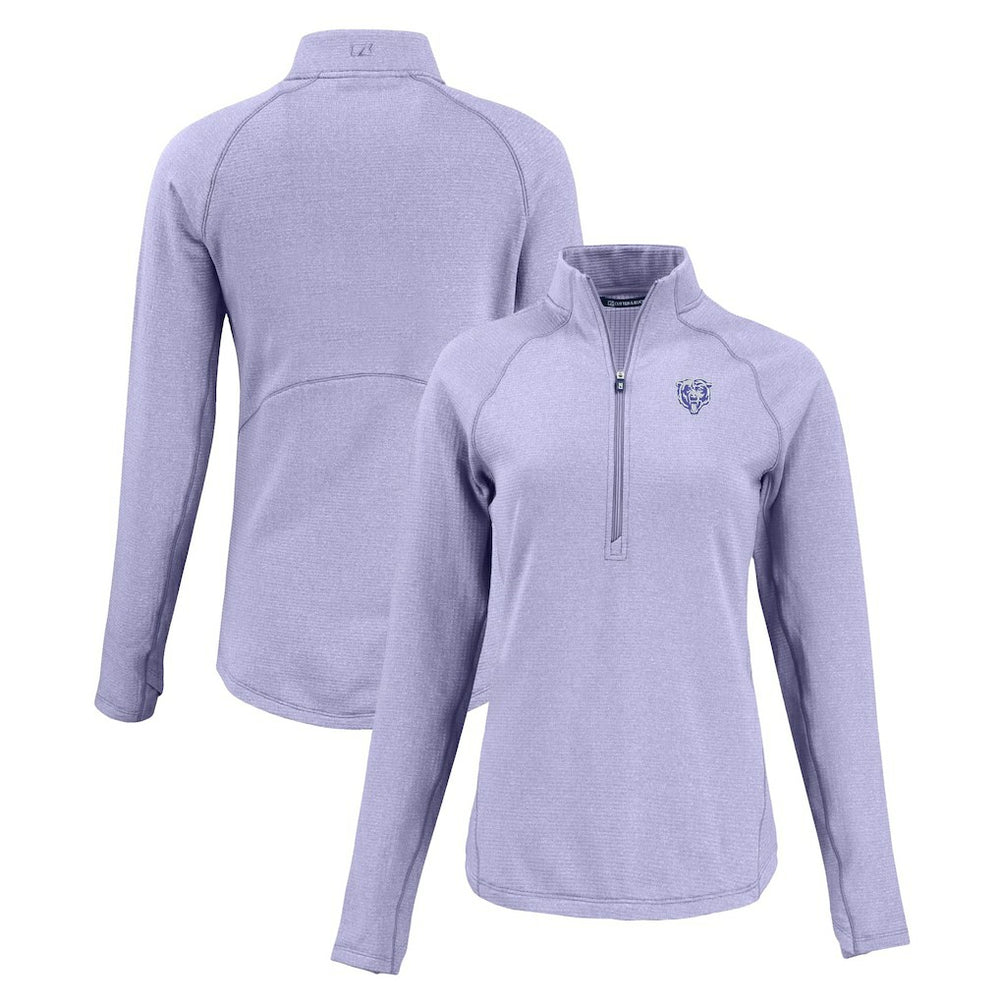 Chicago Bears Cutter & Buck Women's Peshastin Eco Fleece Recycled Half-Zip Top - Purple online