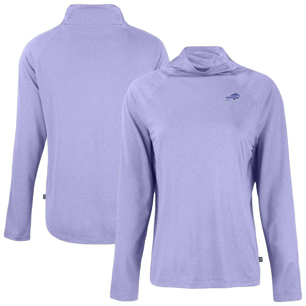 Buffalo Bills Cutter & Buck Women's Coastline Epic Comfort Eco Recycled Funnel Neck Pullover Top - Lavender discount