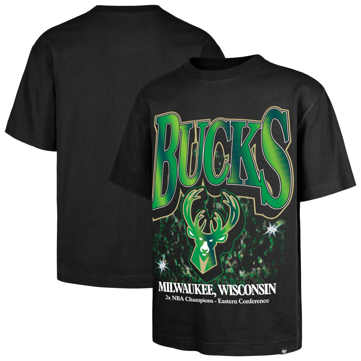 Milwaukee Bucks '47 Past Champs Collection Flashbulb Foundation T-Shirt - Black | 47 brand sale