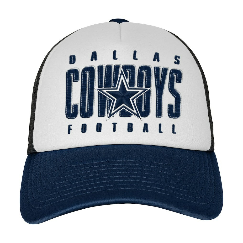 Dallas Cowboys Outerstuff Youth Essentials Trucker Adjustable Hat - White sale