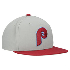 Philadelphia Phillies Cooperstown Collection Basic Flip Snapback Hat - Gray | Mitchell & Ness