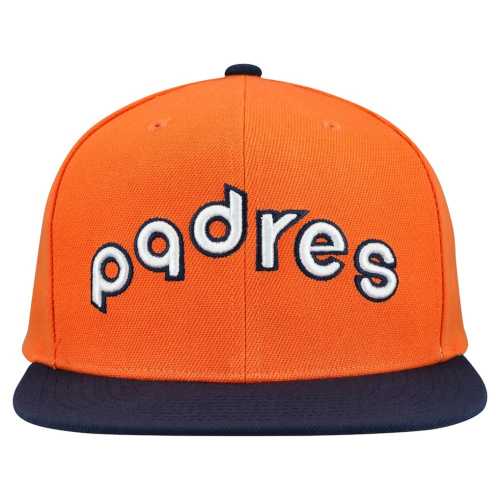 San Diego Padres Cooperstown Collection Basic Flip Snapback Hat - Orange | Mitchell & Ness