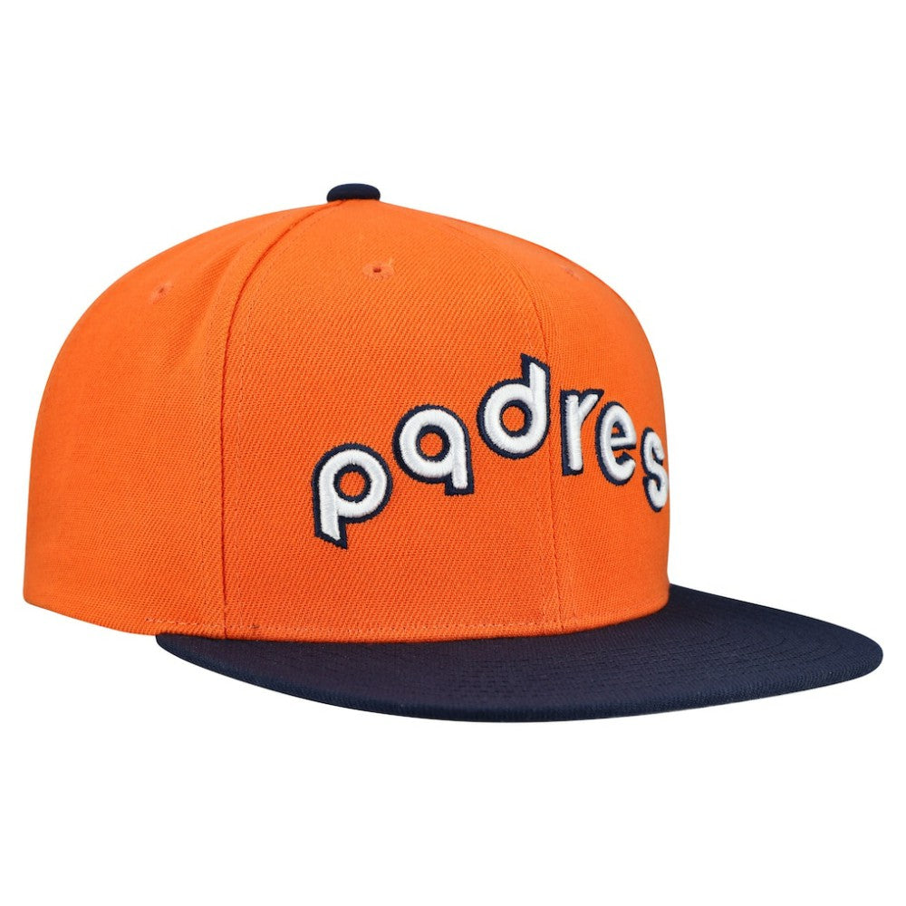 San Diego Padres Cooperstown Collection Basic Flip Snapback Hat - Orange | Mitchell & Ness