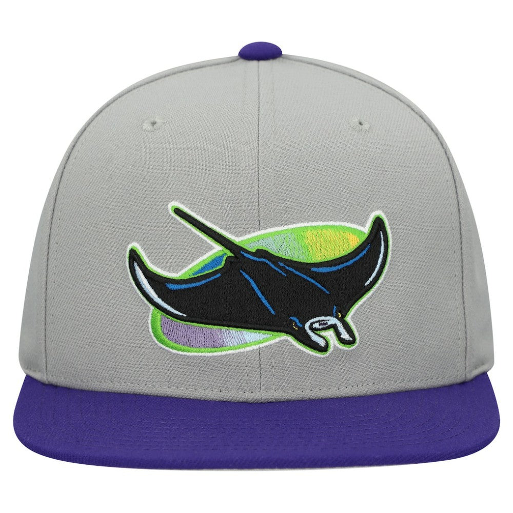Tampa Bay Rays Cooperstown Collection Basic Flip Snapback Hat - Gray | Mitchell & Ness