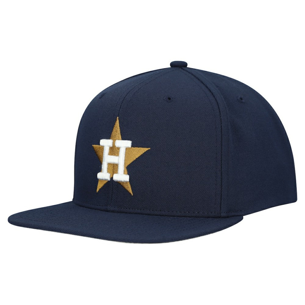 Houston Astros Cooperstown Collection Basic Flip Snapback Hat - Navy | Mitchell & Ness