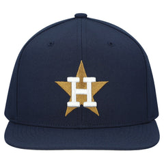 Houston Astros Cooperstown Collection Basic Flip Snapback Hat - Navy | Mitchell & Ness