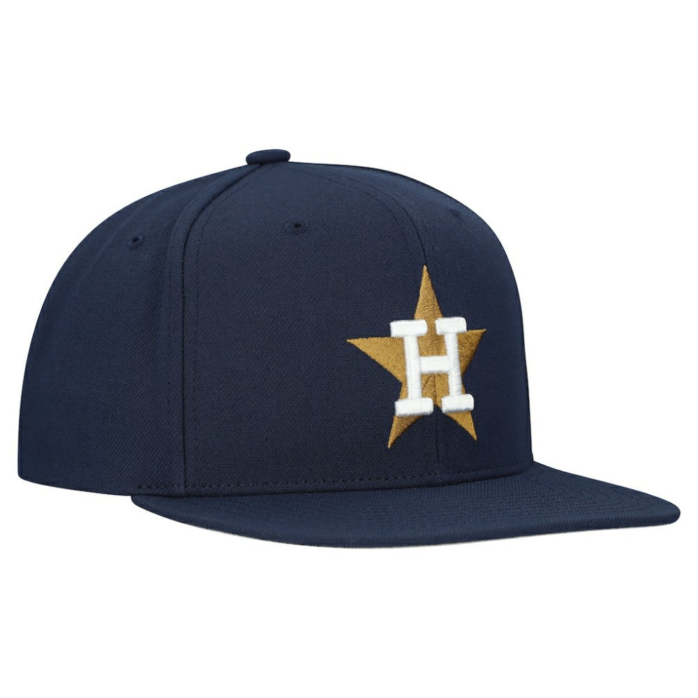 Houston Astros Cooperstown Collection Basic Flip Snapback Hat - Navy | Mitchell & Ness