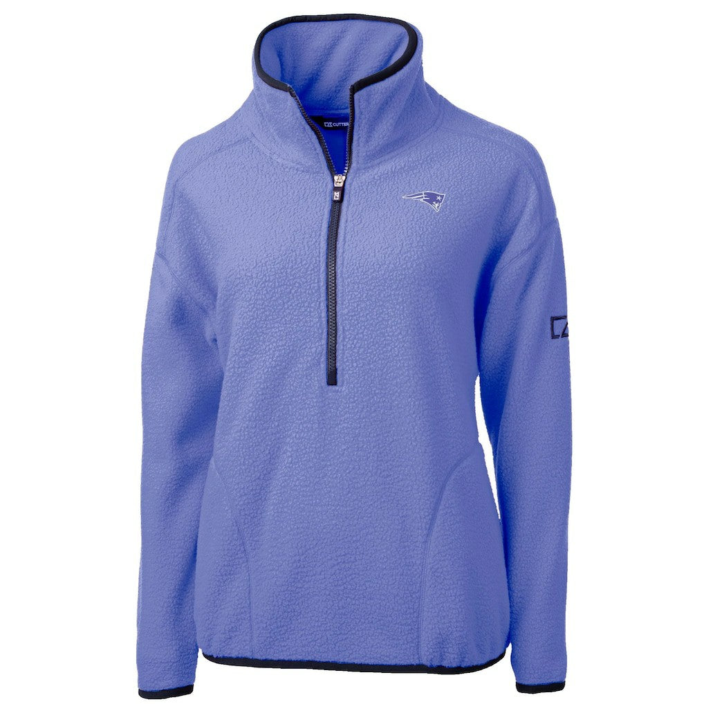 New England Patriots Cutter & Buck Women's Cascade Eco Fleece Half-Zip Jacket - Lavender for sale