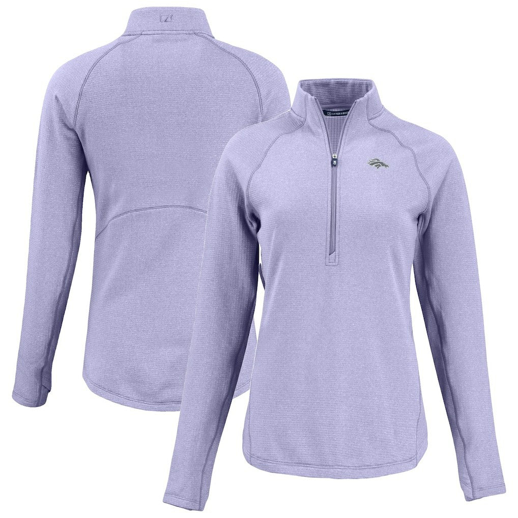 Denver Broncos Cutter & Buck Women's Peshastin Eco Fleece Recycled Half-Zip Top - Purple sale