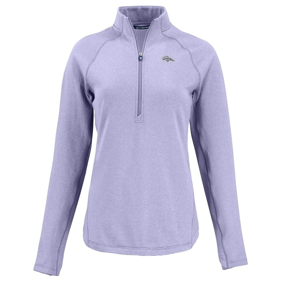 Denver Broncos Cutter & Buck Women's Peshastin Eco Fleece Recycled Half-Zip Top - Purple sale