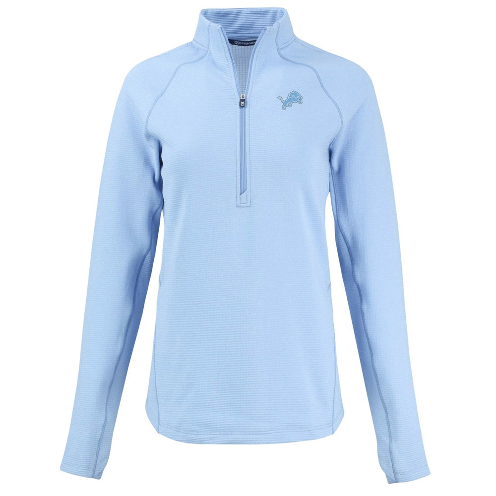Detroit Lions Cutter & Buck Women's Peshastin Eco Fleece Recycled Half-Zip Top - Powder Blue online
