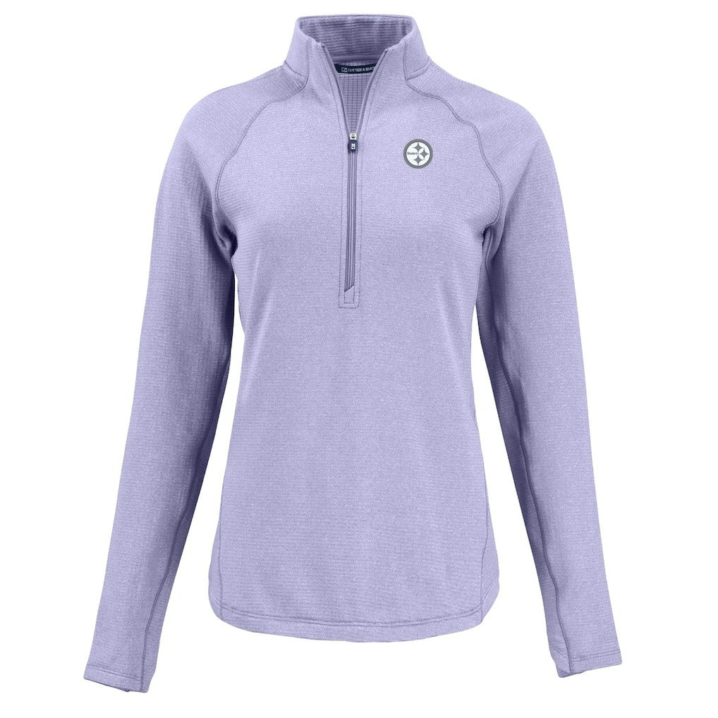 Pittsburgh Steelers Cutter & Buck Women's Peshastin Eco Fleece Recycled Half-Zip Top - Purple on sale