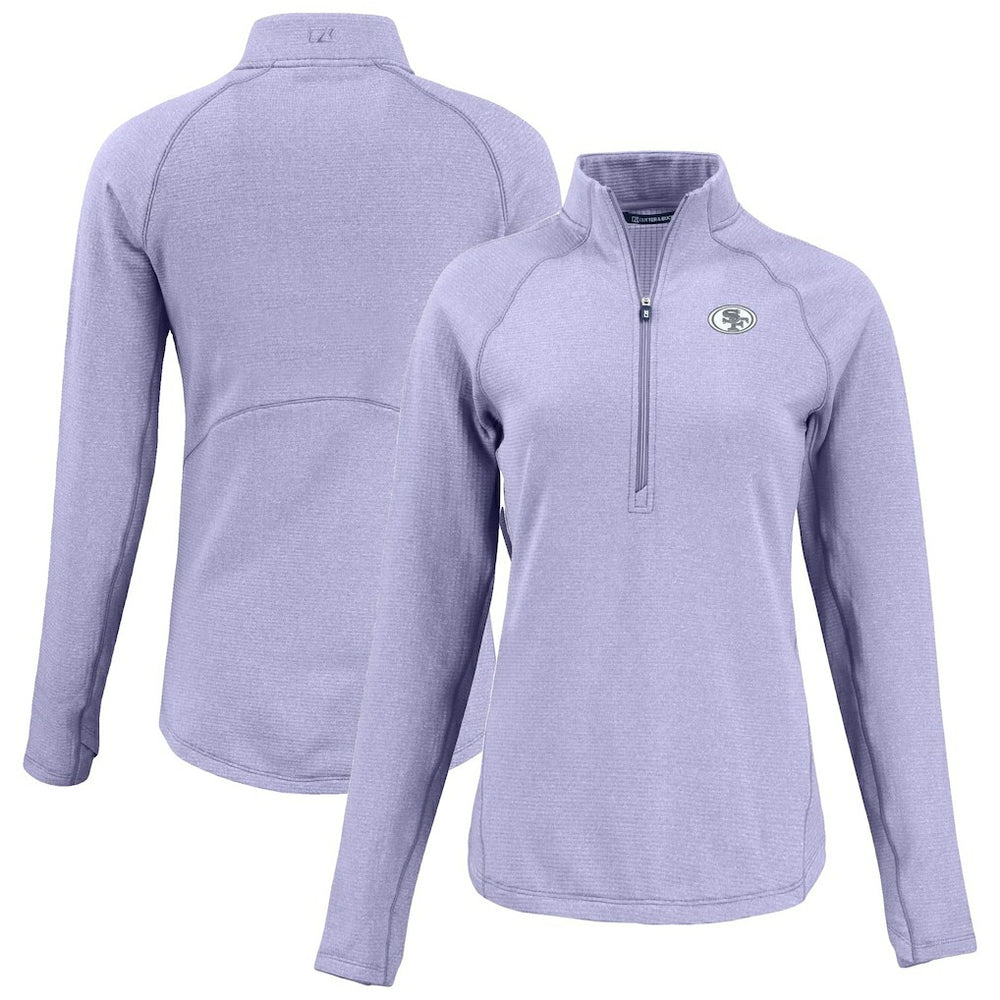 San Francisco 49ers Cutter & Buck Women's Peshastin Eco Fleece Recycled Half-Zip Top - Purple online