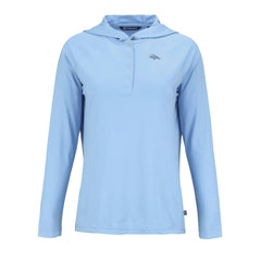 Denver Broncos Cutter & Buck Women's Coastline Epic Comfort Eco Recycled Long Sleeve Hoodie T-Shirt - Powder Blue cheap