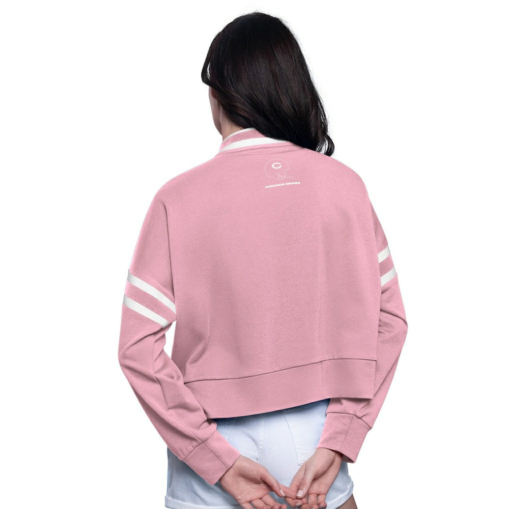 Chicago Bears Starter Women's Power Play Cropped Pullover Sweatshirt - Pink outlet