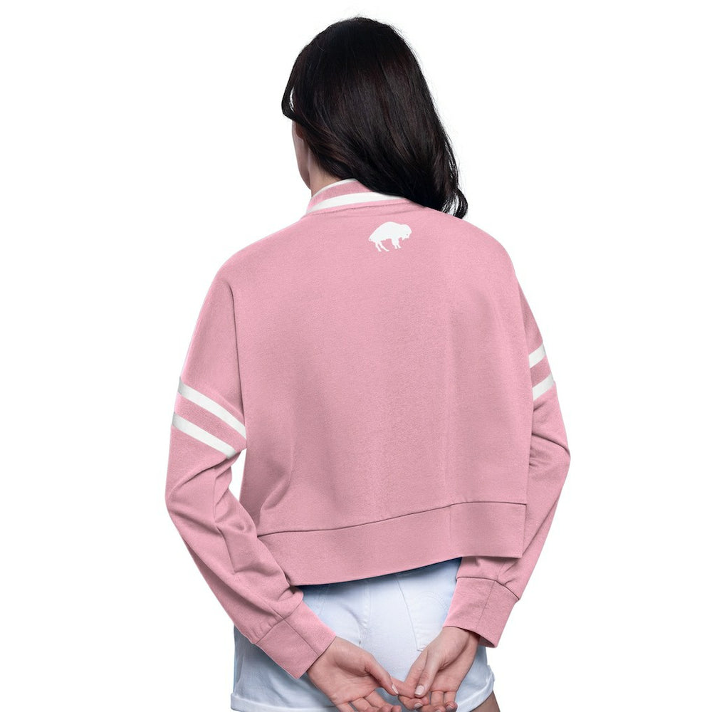 Buffalo Bills Starter Women's Power Play Cropped Pullover Sweatshirt - Pink cheap