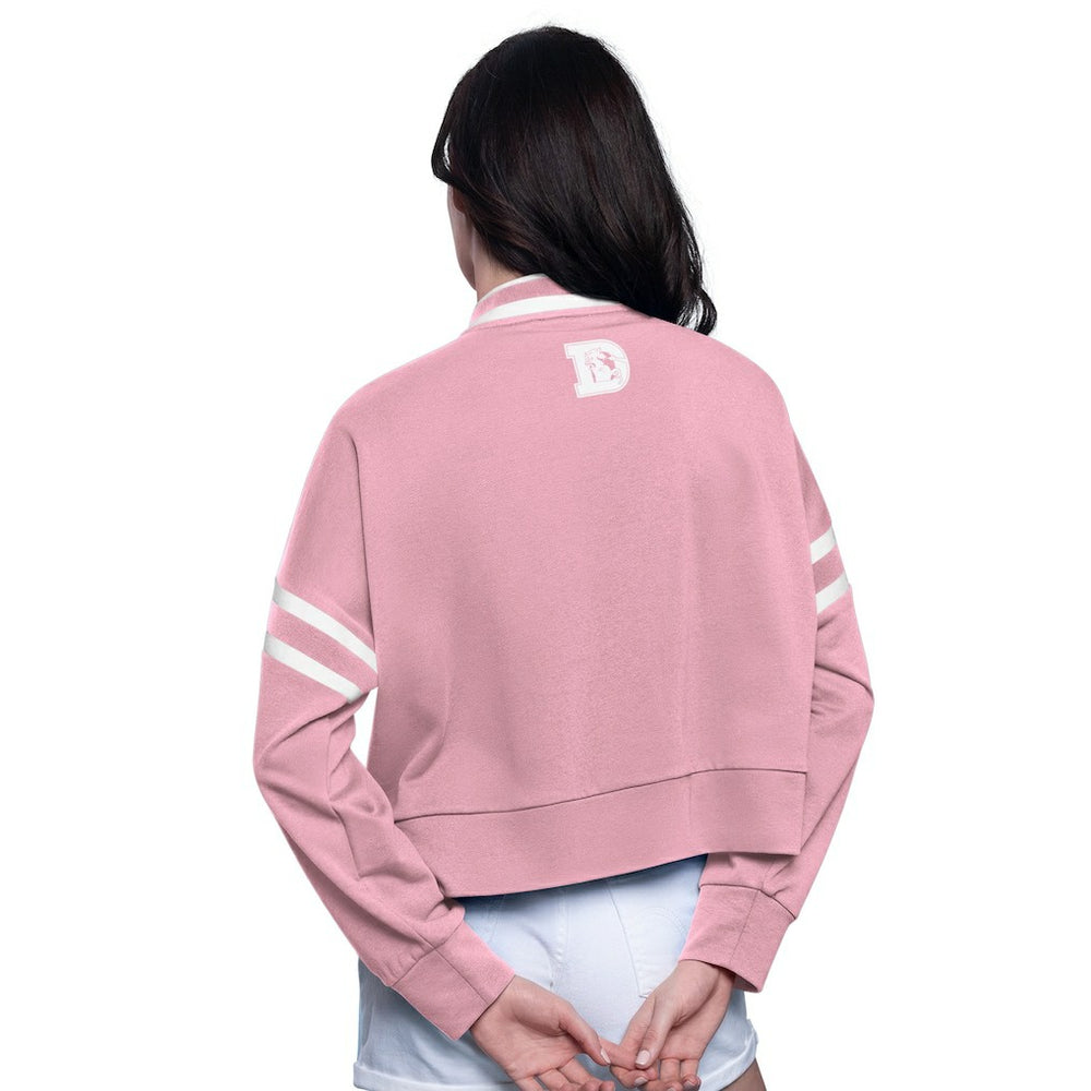 Denver Broncos Starter Women's Power Play Cropped Pullover Sweatshirt - Pink discount