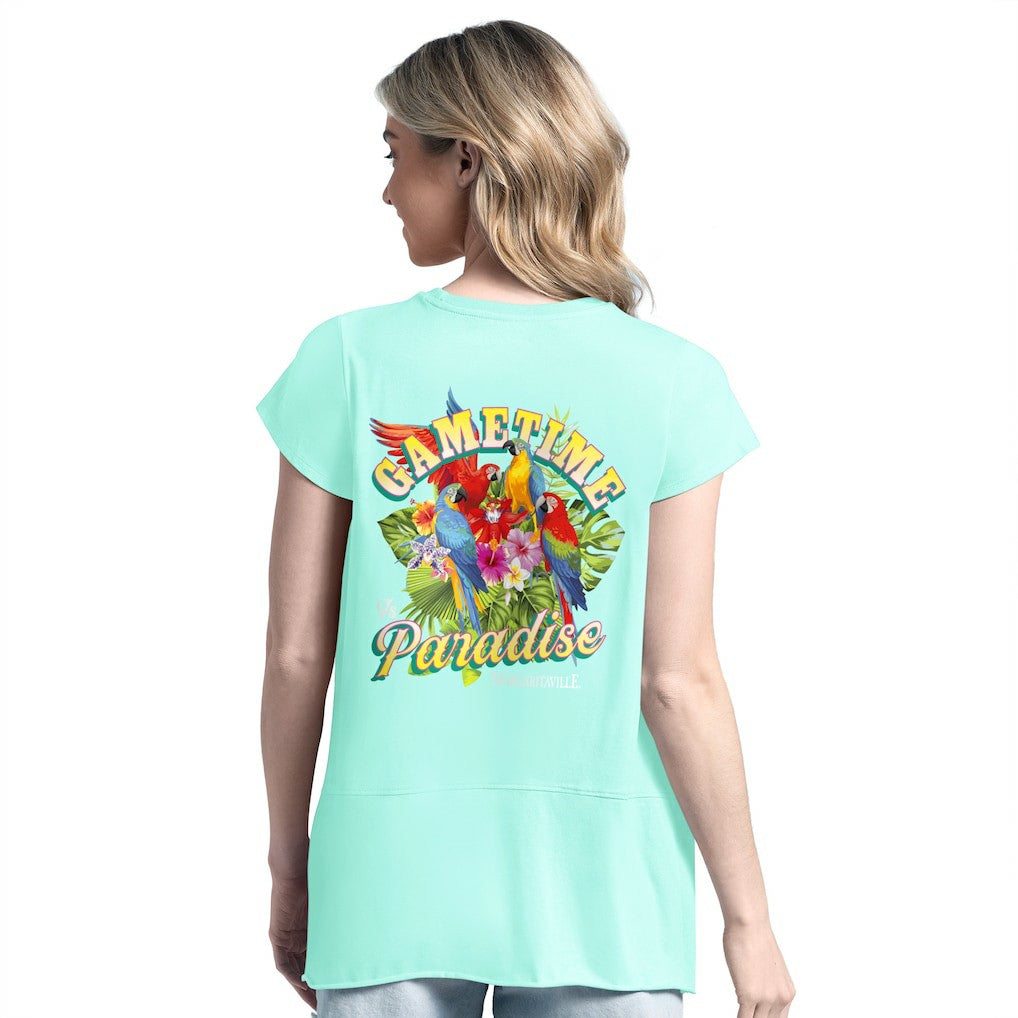 Green Bay Packers Margaritaville Women's Gametime Is Paradise T-Shirt - Mint cheap