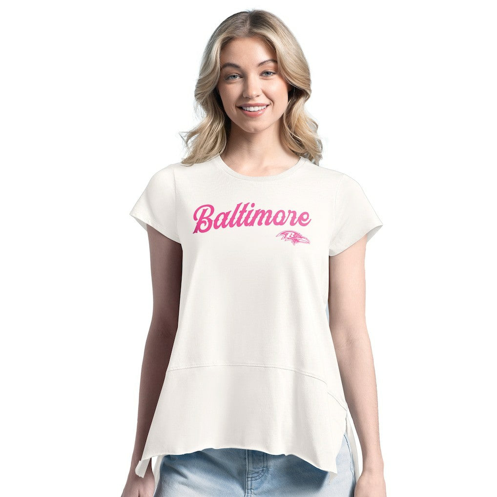 Baltimore Ravens Margaritaville Women's Gametime Is Paradise T-Shirt - Cream sale
