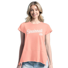 Cincinnati Bengals Margaritaville Women's Gametime Is Paradise T-Shirt - Light Orange discount