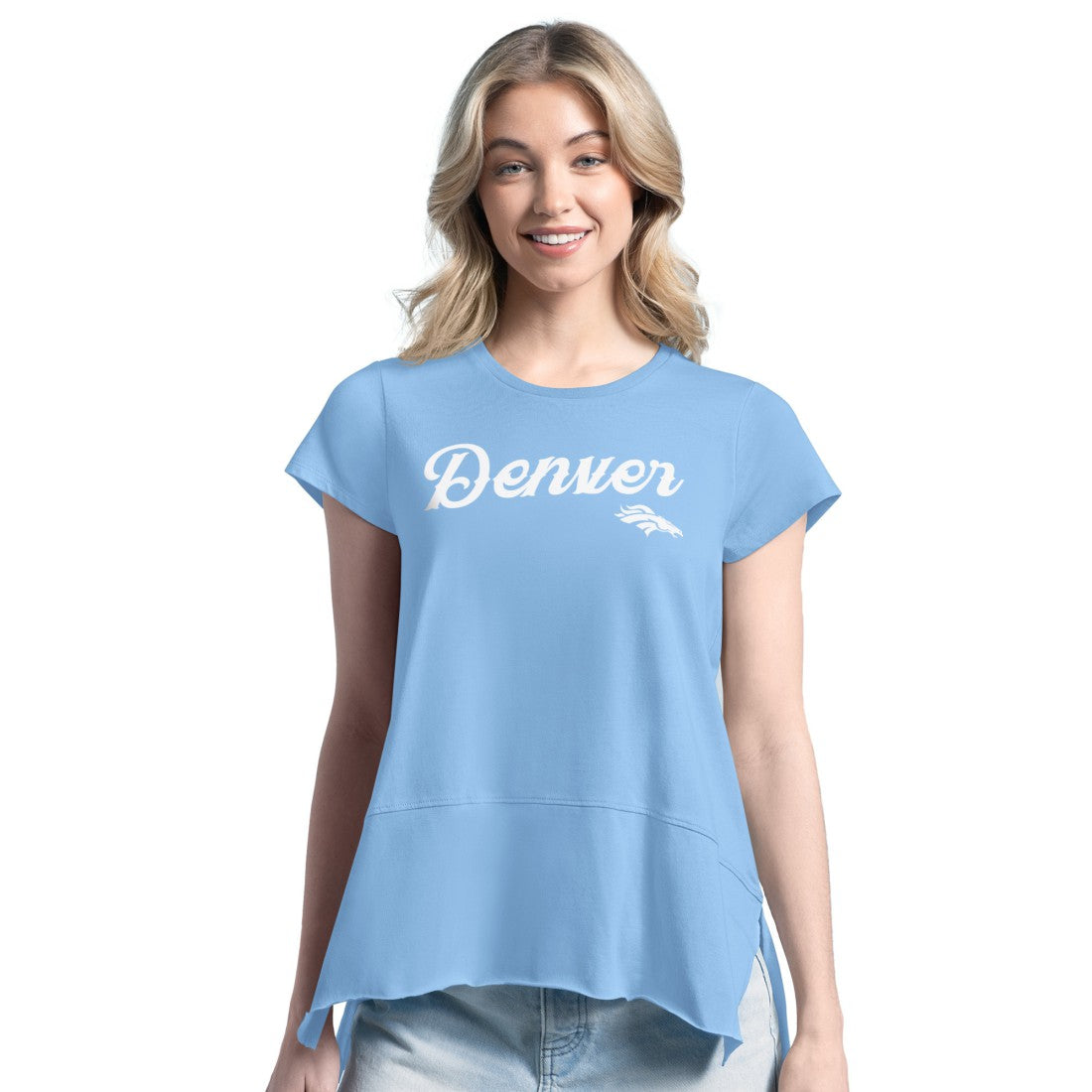 Denver Broncos Margaritaville Women's Gametime Is Paradise T-Shirt - Blue discount