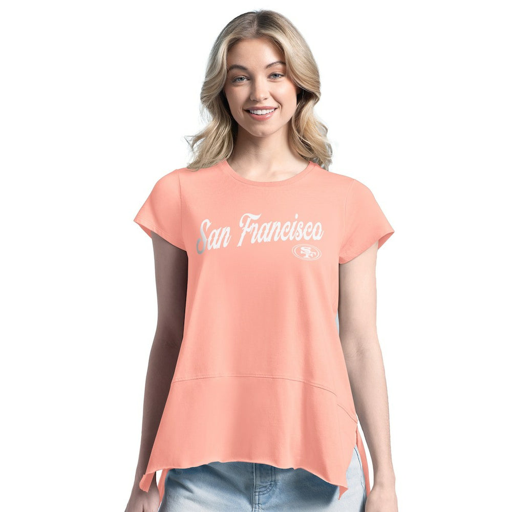 San Francisco 49ers Margaritaville Women's Gametime Is Paradise T-Shirt - Pink for sale