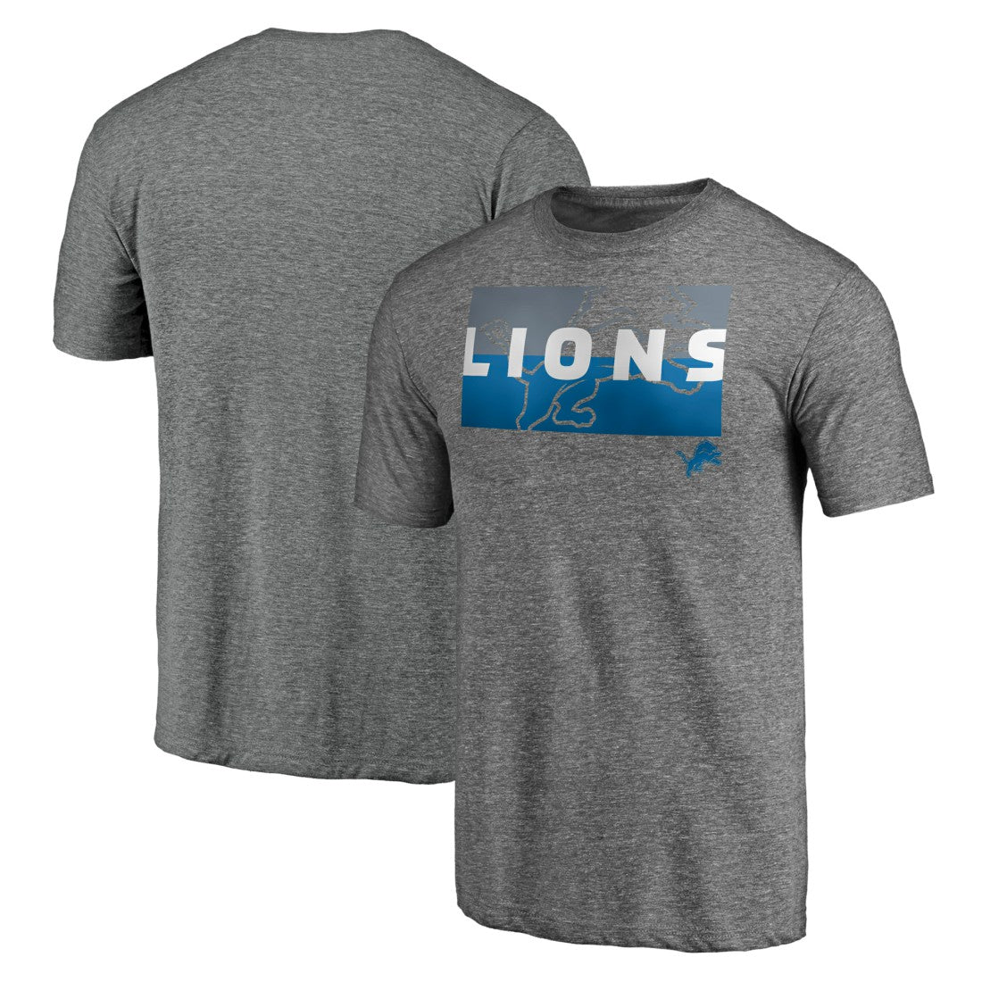 Detroit Lions Square Off Tri-Blend T-Shirt - Heather Gray outlet