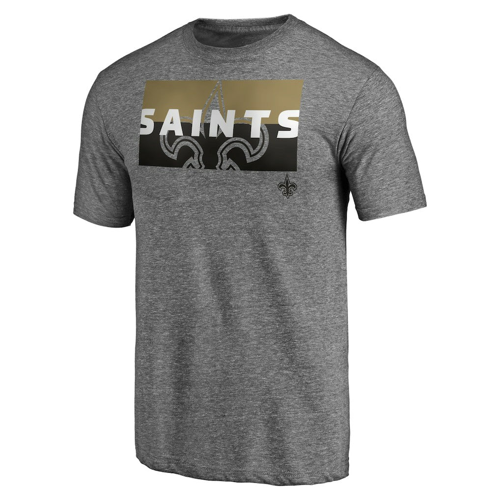 New Orleans Saints Square Off Tri-Blend T-Shirt - Heather Gray discount
