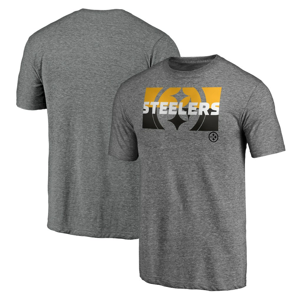 Pittsburgh Steelers Square Off Tri-Blend T-Shirt - Heather Gray discount