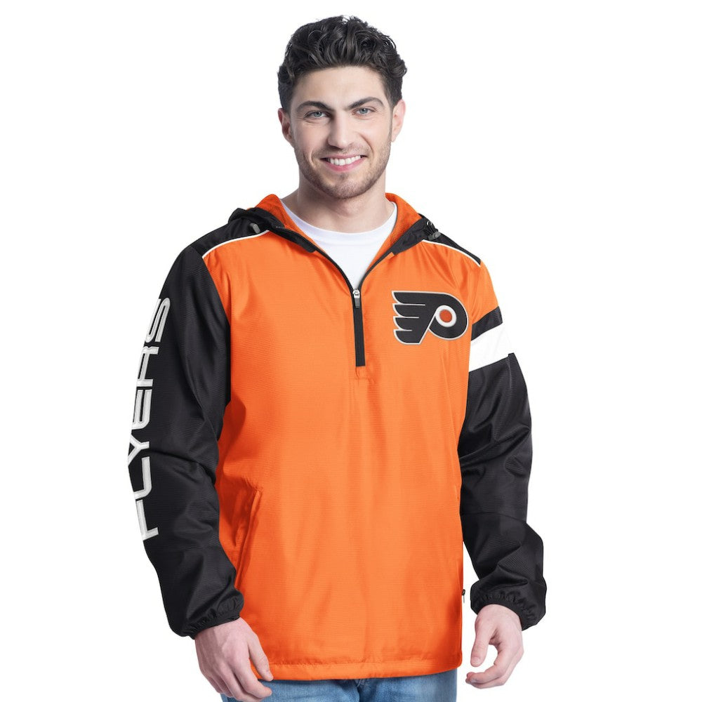 Philadelphia Flyers G-III Sports by Carl Banks Lateral Half-Zip Hoodie Jacket Orange/Black