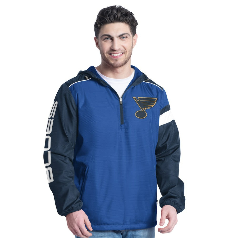 St. Louis Blues G-III Sports by Carl Banks Lateral Half-Zip Hoodie Jacket Blue/Navy
