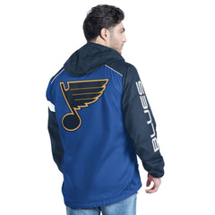 St. Louis Blues G-III Sports by Carl Banks Lateral Half-Zip Hoodie Jacket Blue/Navy