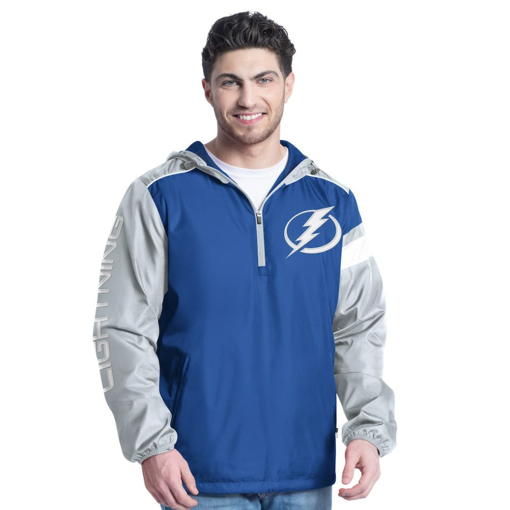 Tampa Bay Lightning G-III Sports by Carl Banks Lateral Half-Zip Hoodie Jacket Blue/Gray