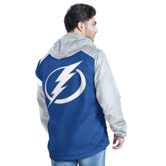 Tampa Bay Lightning G-III Sports by Carl Banks Lateral Half-Zip Hoodie Jacket Blue/Gray