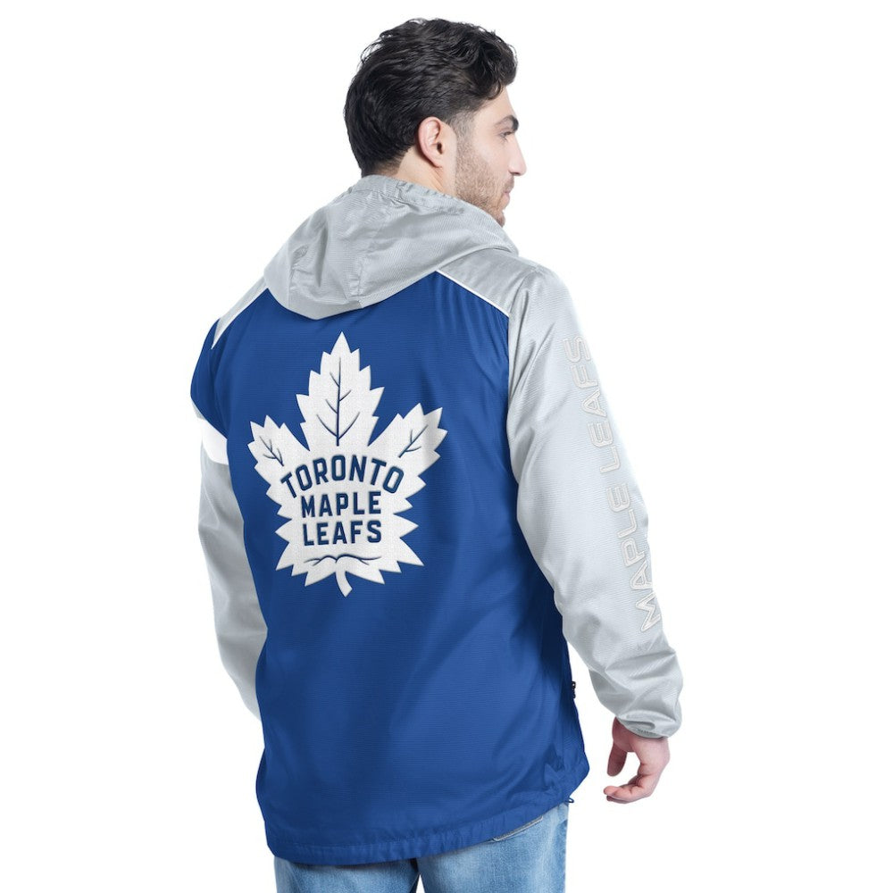 Toronto Maple Leafs G-III Sports by Carl Banks Lateral Half-Zip Hoodie Jacket Blue/Gray