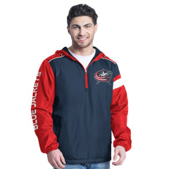 Columbus Blue Jackets G-III Sports by Carl Banks Lateral Half-Zip Hoodie Jacket Navy/Red