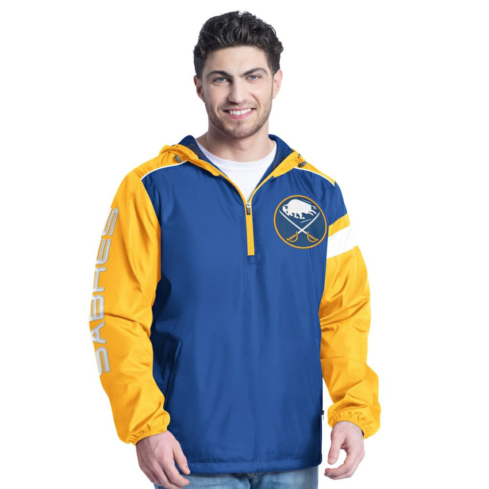 Buffalo Sabres G-III Sports by Carl Banks Lateral Half-Zip Hoodie Jacket Royal/Gold
