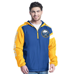Buffalo Sabres G-III Sports by Carl Banks Lateral Half-Zip Hoodie Jacket Royal/Gold