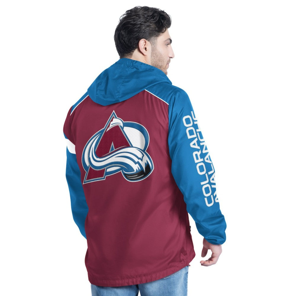 Colorado Avalanche G-III Sports by Carl Banks Lateral Half-Zip Hoodie Jacket Burgundy/Navy