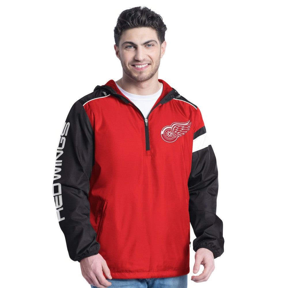 Detroit Red Wings G-III Sports by Carl Banks Lateral Half-Zip Hoodie Jacket Red/Black