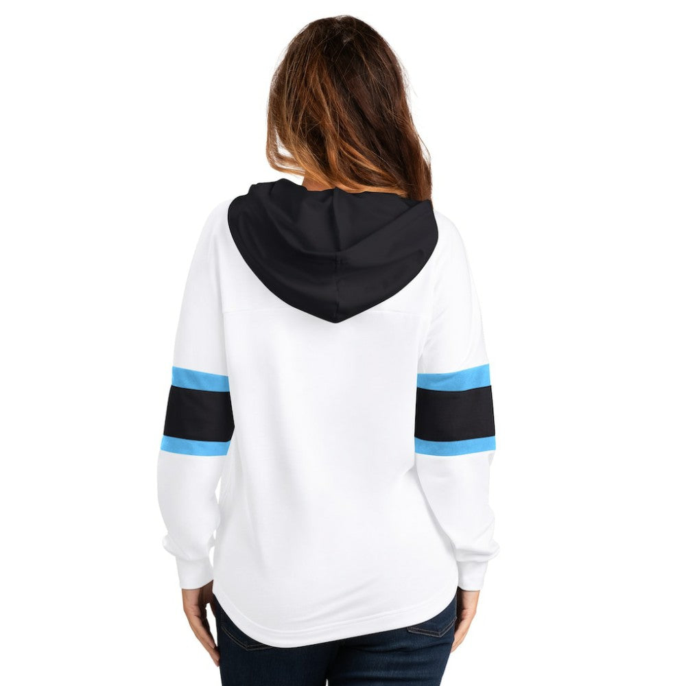 Utah Mammoth G-III 4Her by Carl Banks Women's Goal Zone Long Sleeve Lace-Up Hoodie T-Shirt White