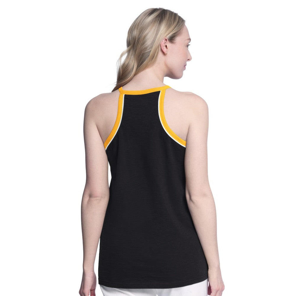 Boston Bruins G-III 4Her by Carl Banks Women's Curveball Racerback Scoop Neck Slub Tank Top Black