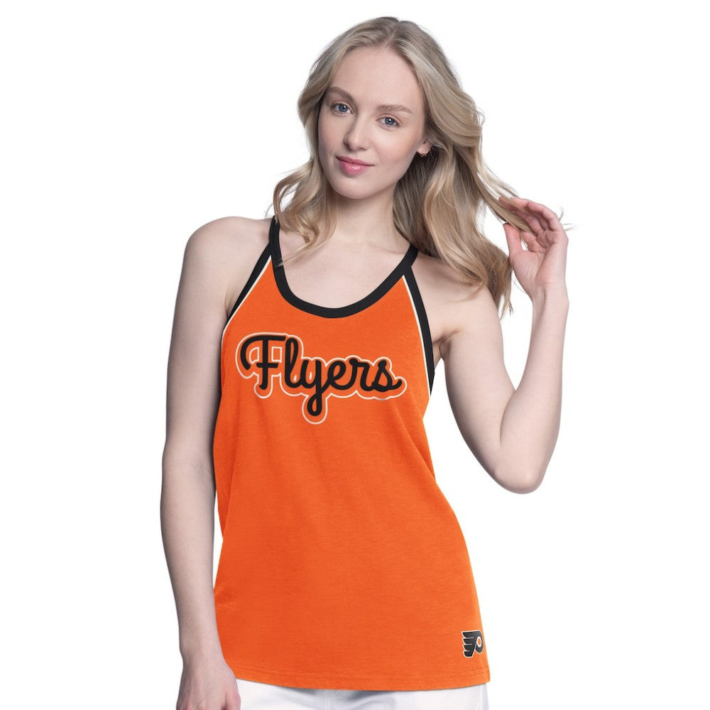 Philadelphia Flyers G-III 4Her by Carl Banks Women's Curveball Racerback Scoop Neck Slub Tank Top Orange