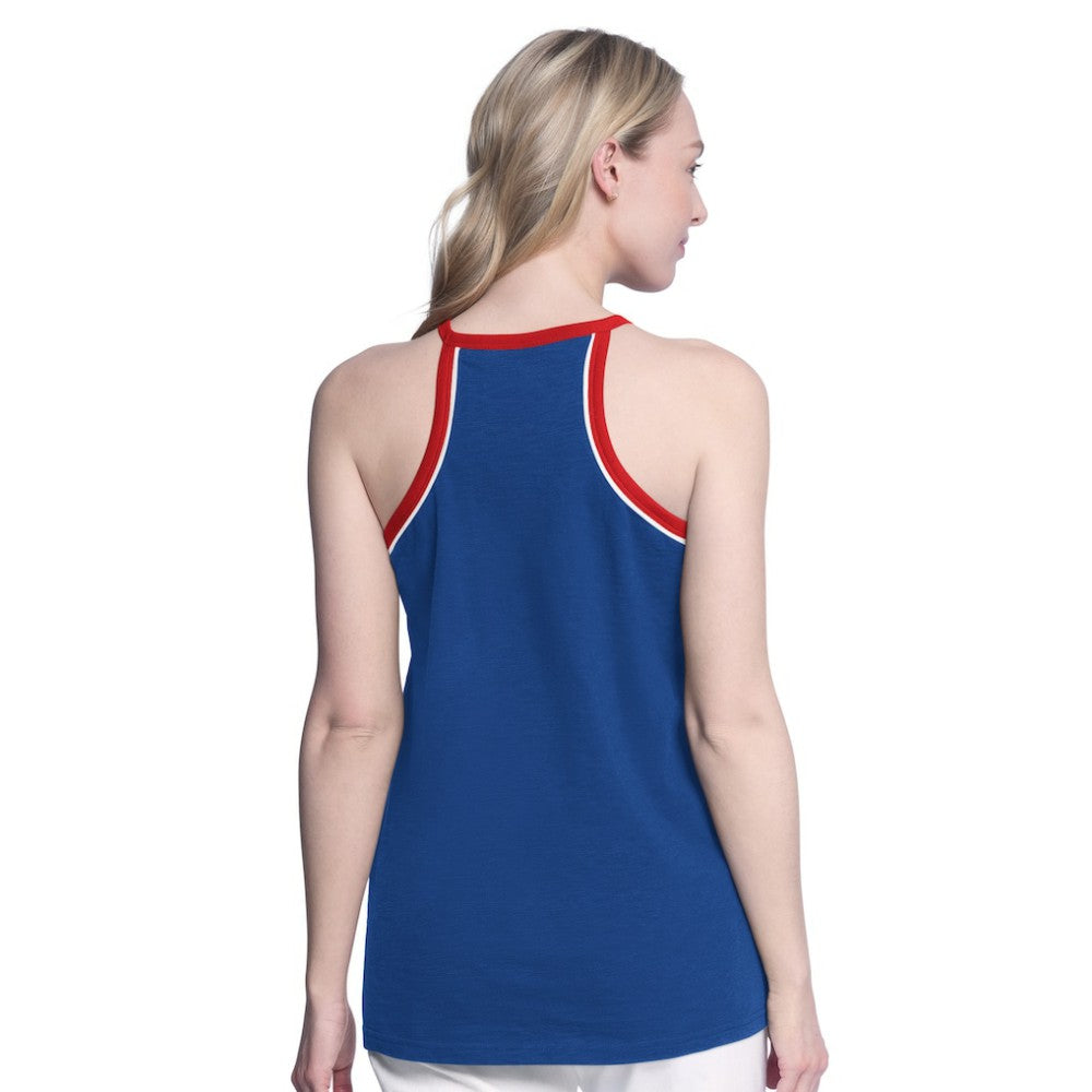 New York Rangers G-III 4Her by Carl Banks Women's Curveball Racerback Scoop Neck Slub Tank Top Blue