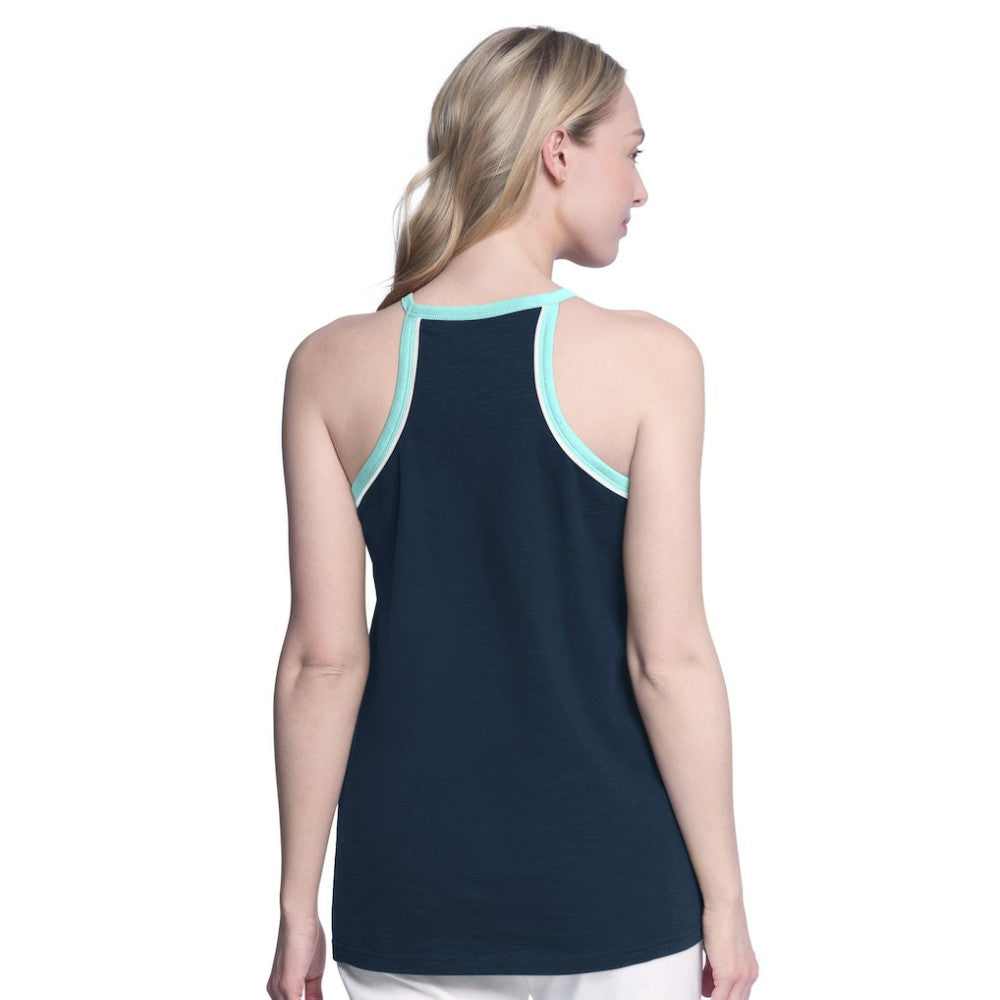 Seattle Kraken G-III 4Her by Carl Banks Women's Curveball Racerback Scoop Neck Slub Tank Top Navy
