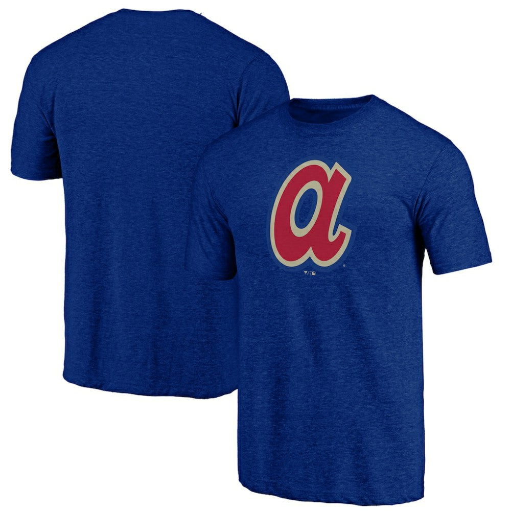 Atlanta Braves Cooperstown Official Logo Tri-Blend T-Shirt - Royal