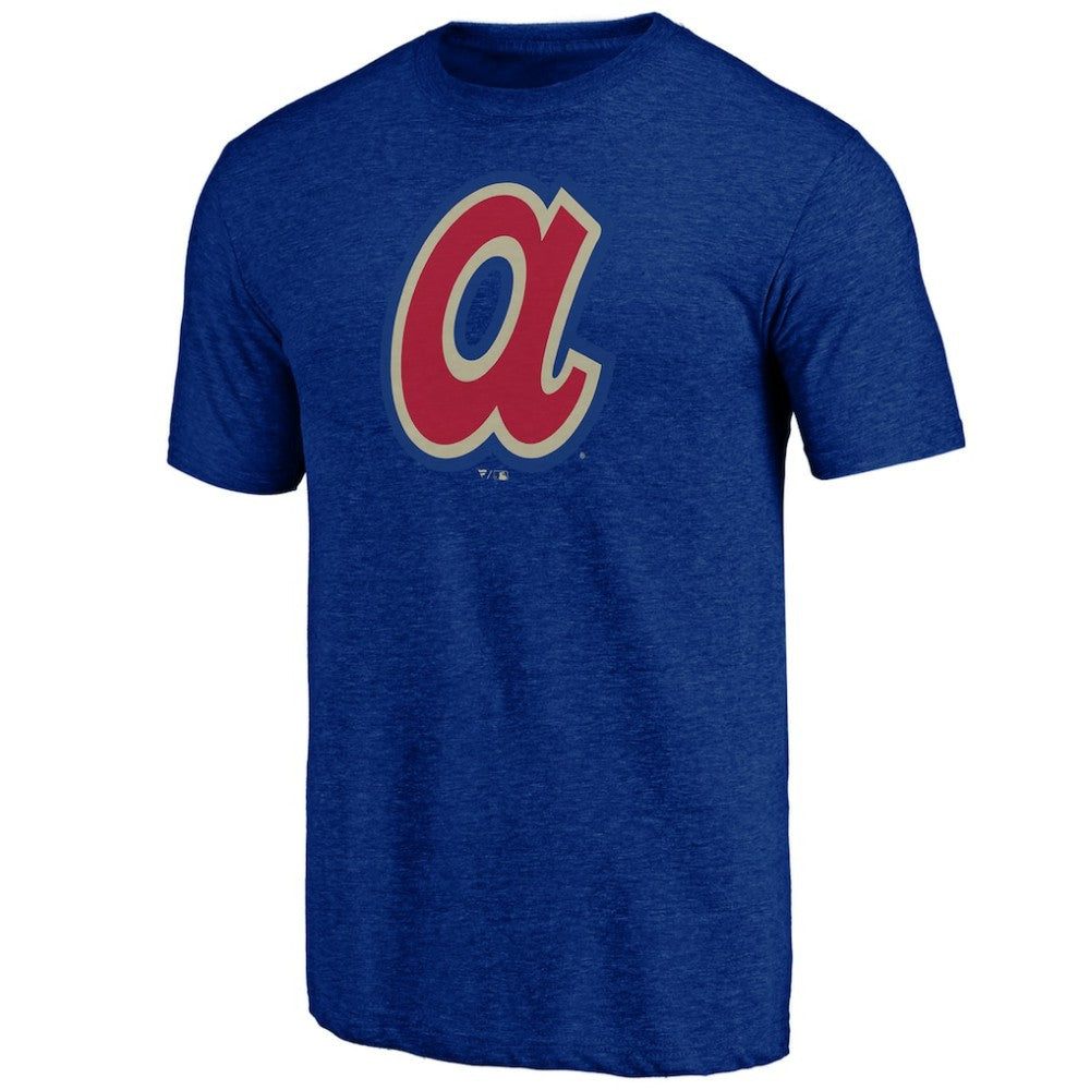 Atlanta Braves Cooperstown Official Logo Tri-Blend T-Shirt - Royal