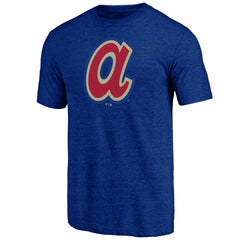 Atlanta Braves Cooperstown Official Logo Tri-Blend T-Shirt - Royal