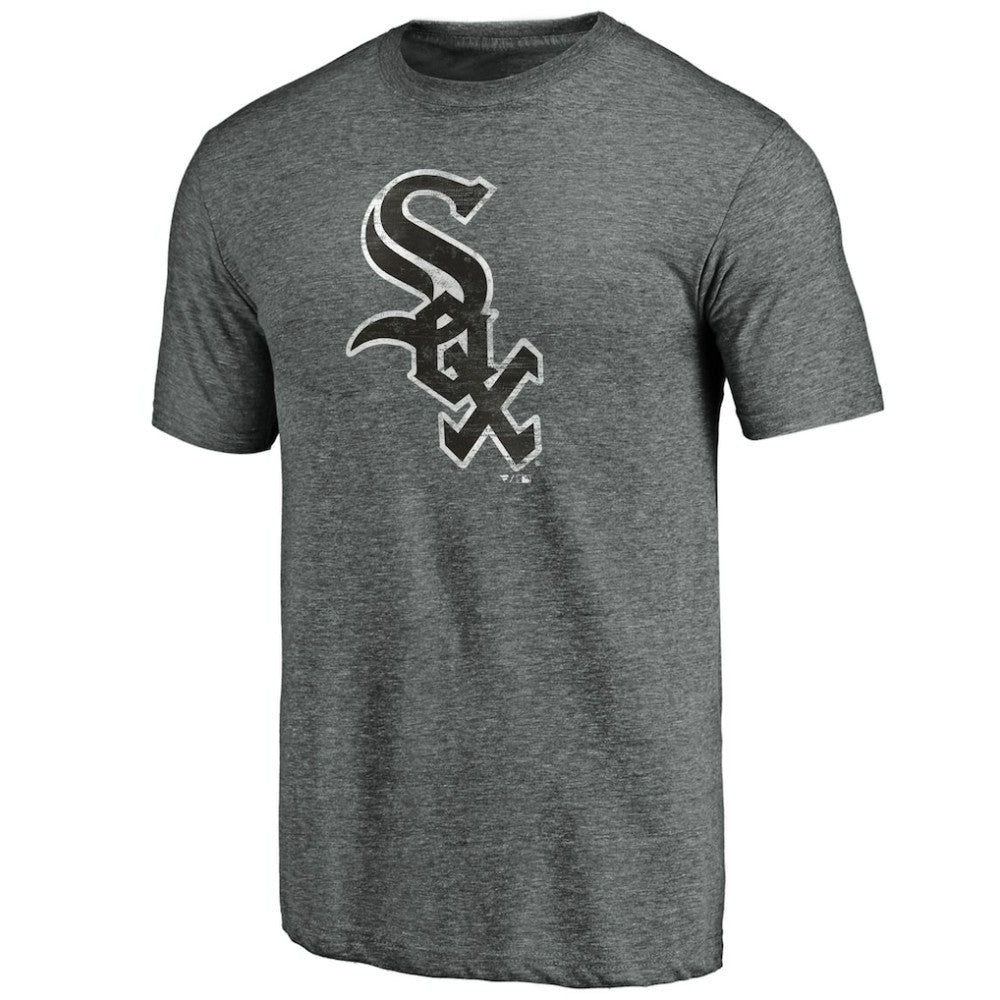 Chicago White Sox Weathered Official Logo Tri-Blend T-Shirt - Heather Gray