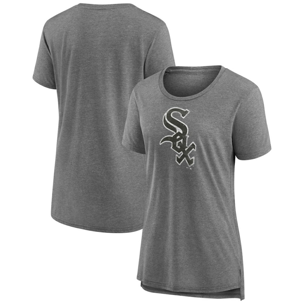 Chicago White Sox Women's Weathered Official Logo Tri-Blend T-Shirt - Gray